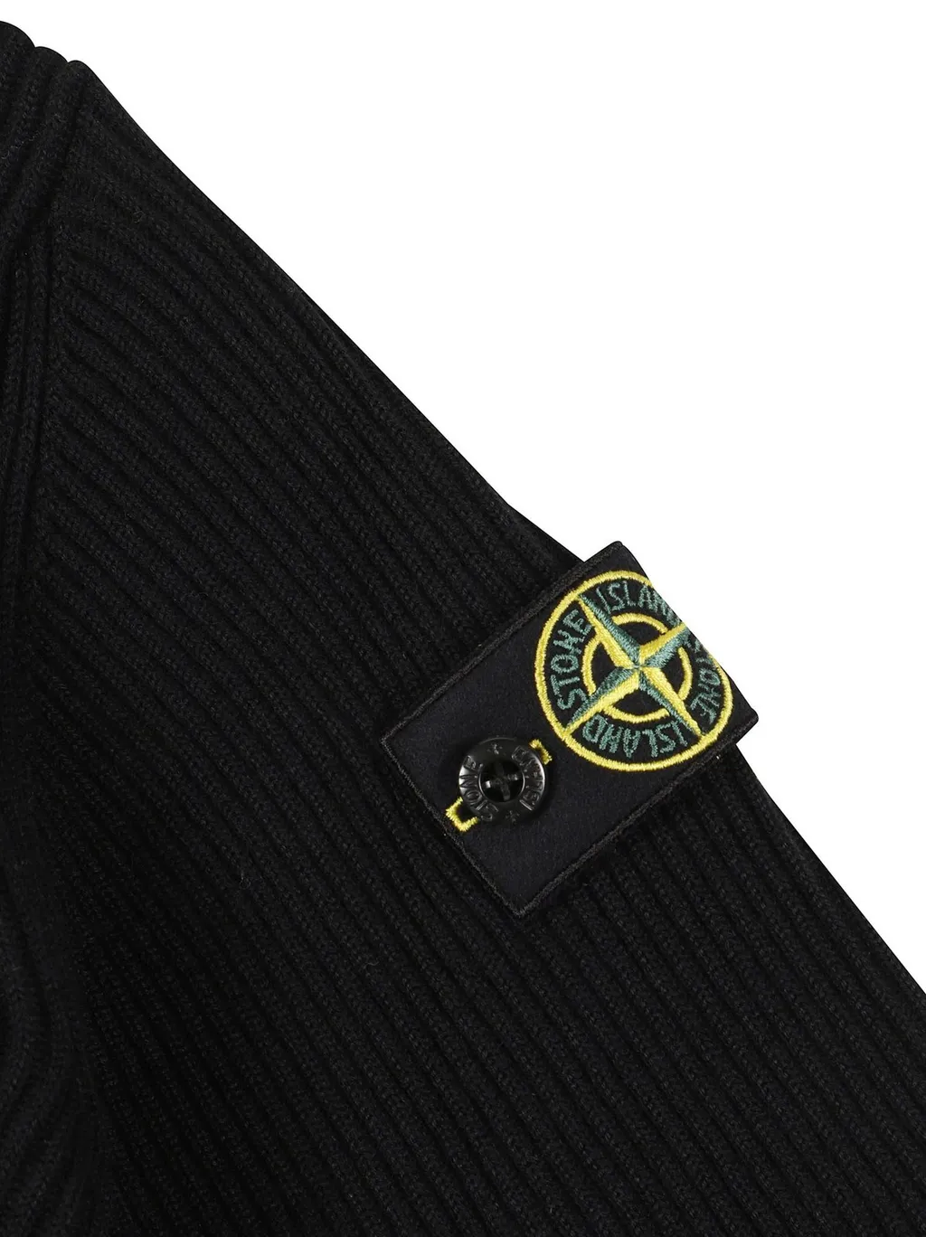 Stone Island Junior Logo Patch Ribbed Jumper