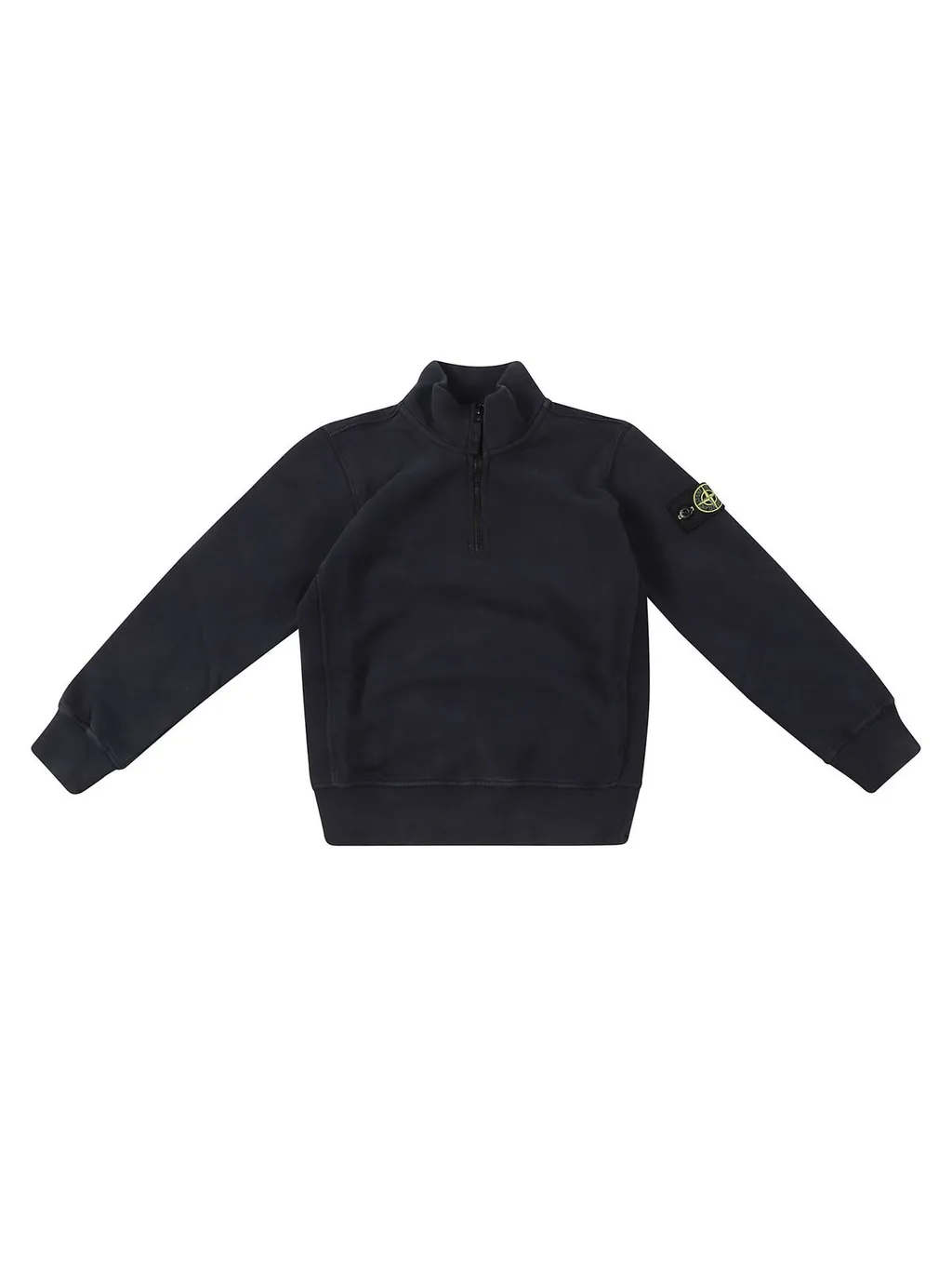 Stone Island Junior Logo Patch Half-Zip Sweatshirt