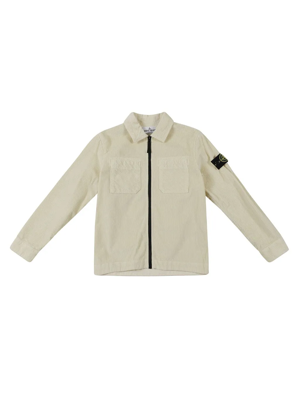 Stone Island Junior Logo Patch Zip-Up Jacket
