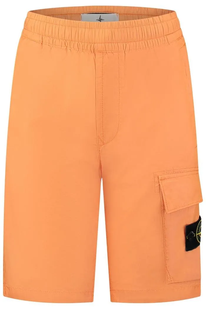 Stone Island Junior Compass Patch Elasticated Waistband Shorts