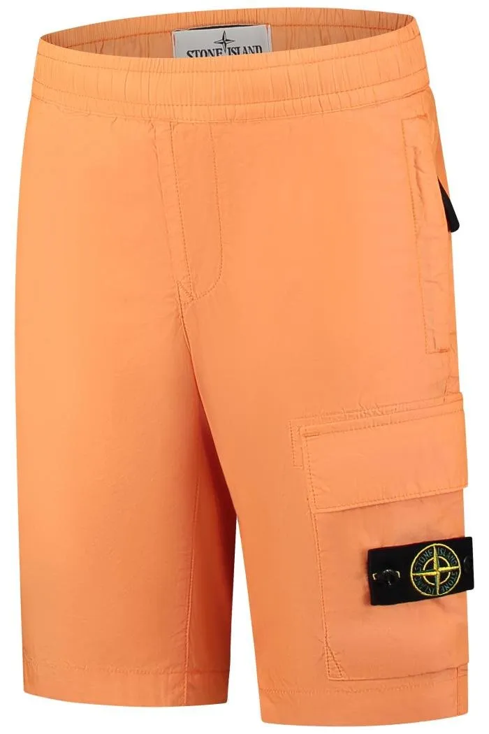 Stone Island Junior Compass Patch Elasticated Waistband Shorts