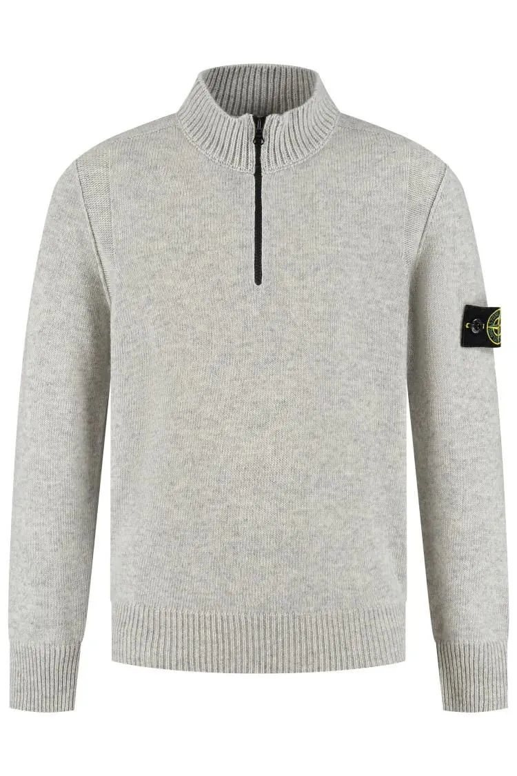 Stone Island Junior Logo Patch Half-Zip Jumper