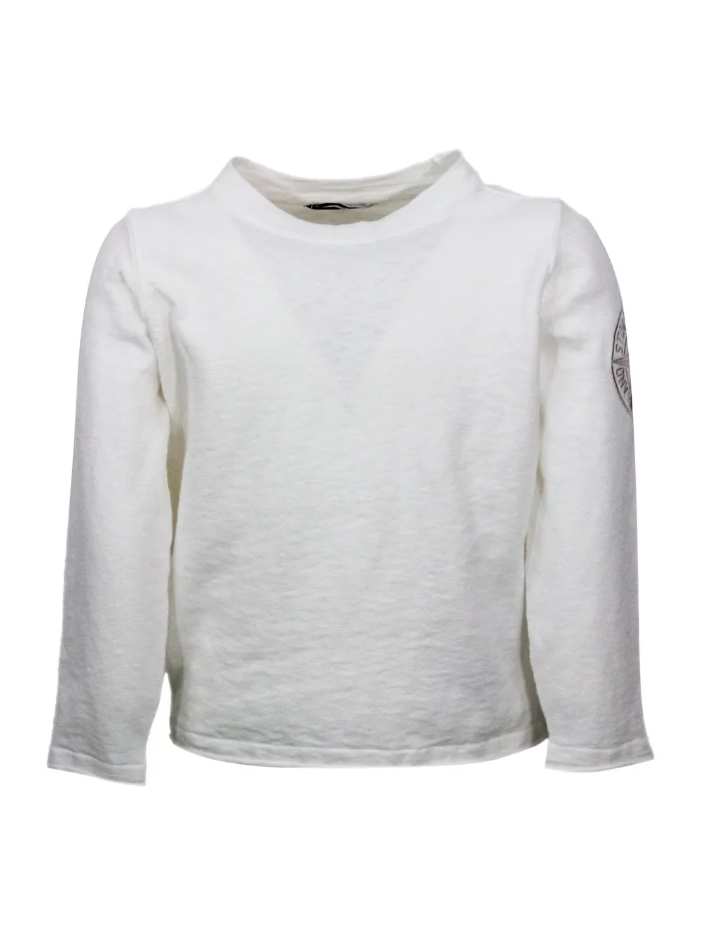 Stone Island Junior Compass Embroidered Long-Sleeved T-Shirt