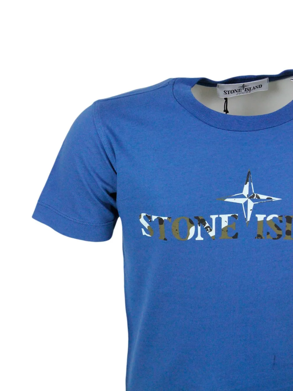 Stone Island Junior Logo-Printed Crewneck T-Shirt