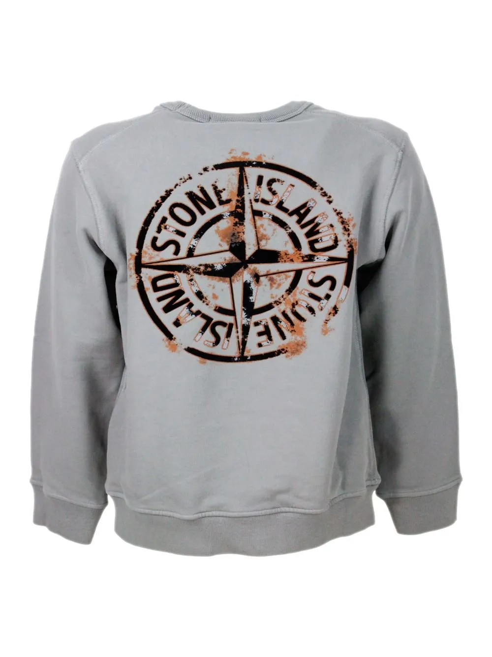 Stone Island Junior Logo Printed Jersey Sweatshirt