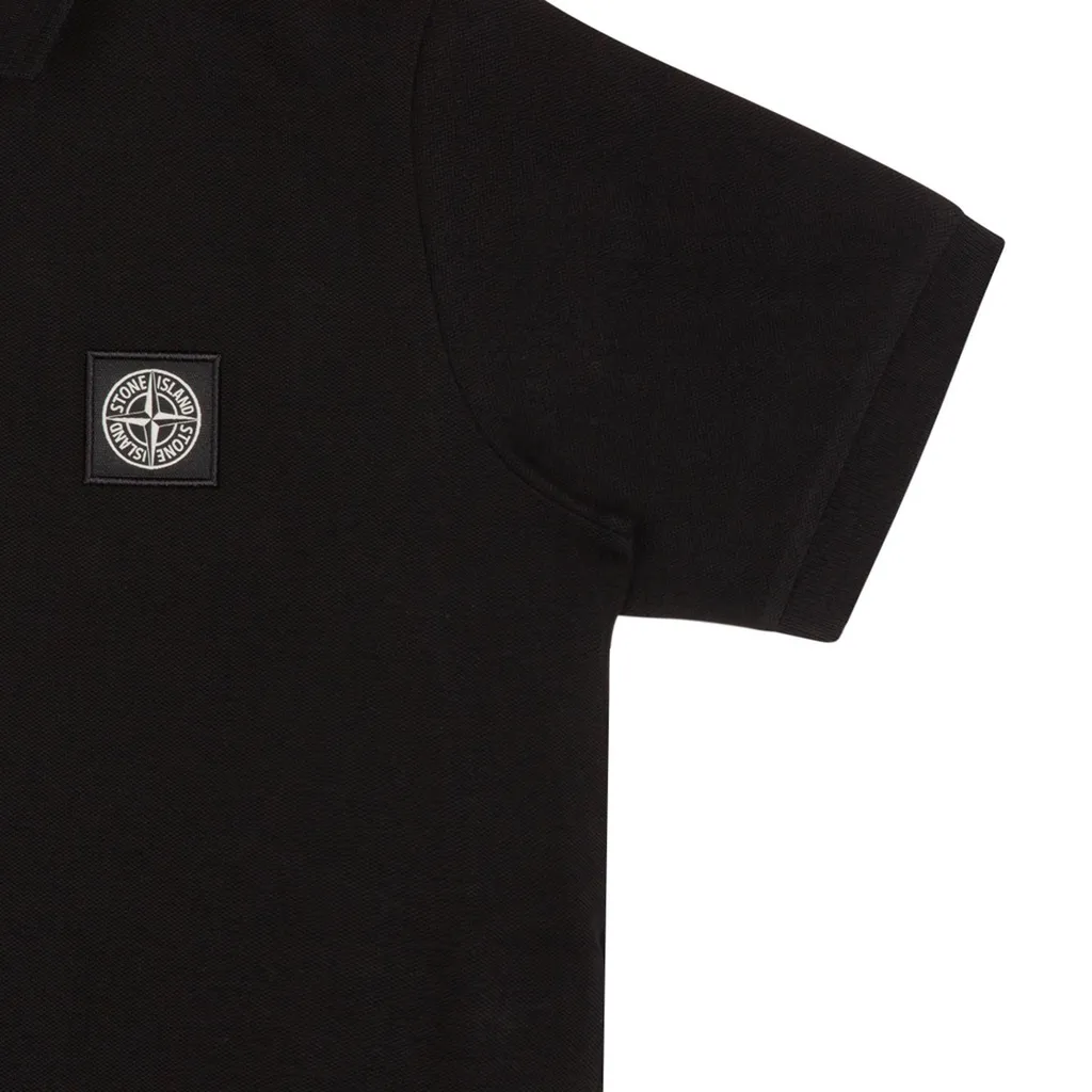 Stone Island Junior Logo Patch Buttoned Polo Shirt