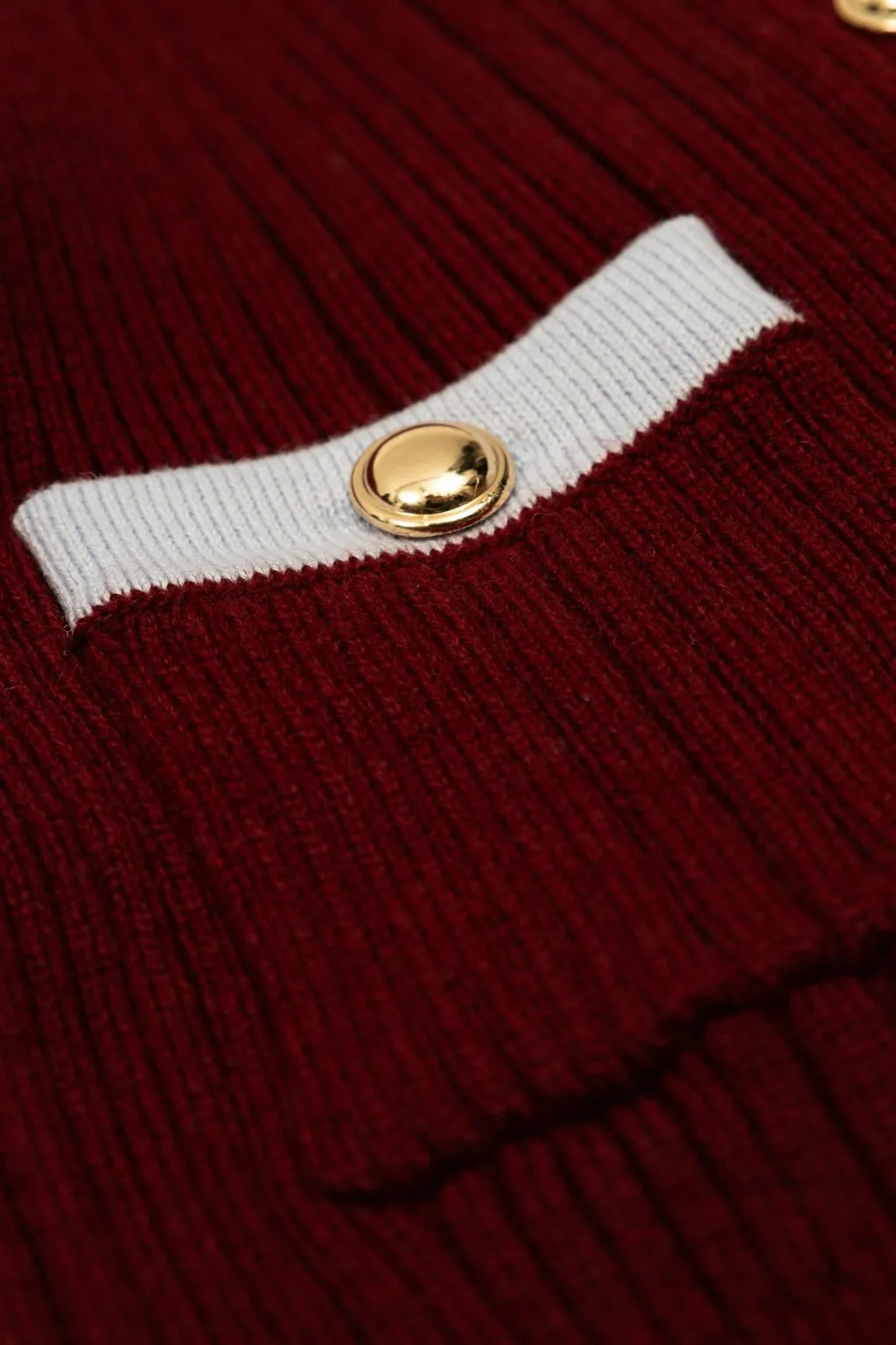Self-Portrait Kids Ribbed Knit Cardigan