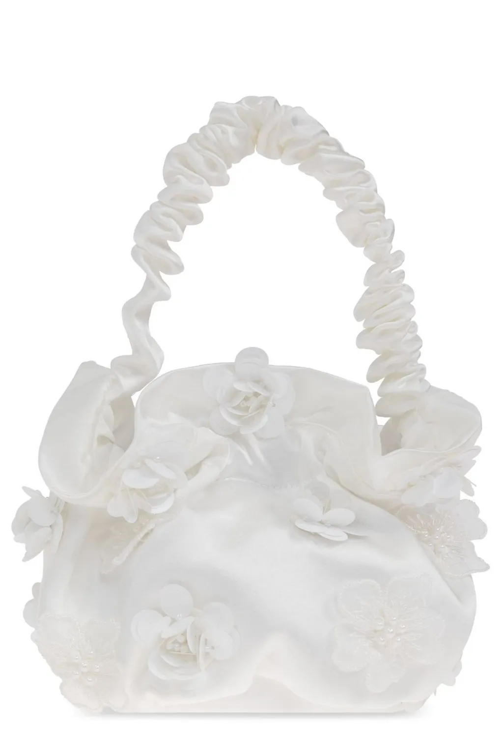 Self-Portrait Kids Floral-Applique Satin Shoulder Bag