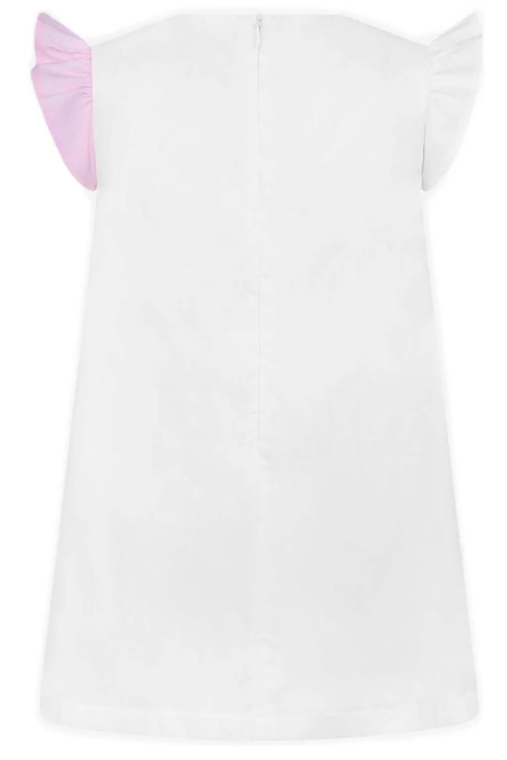 Simonetta Bow Embroidered Ruffled Dress