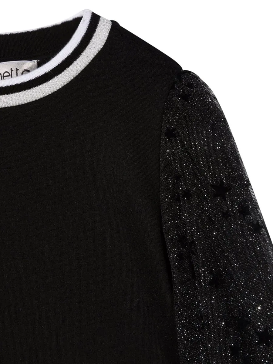 Simonetta Sweater With Tulle Sleeves