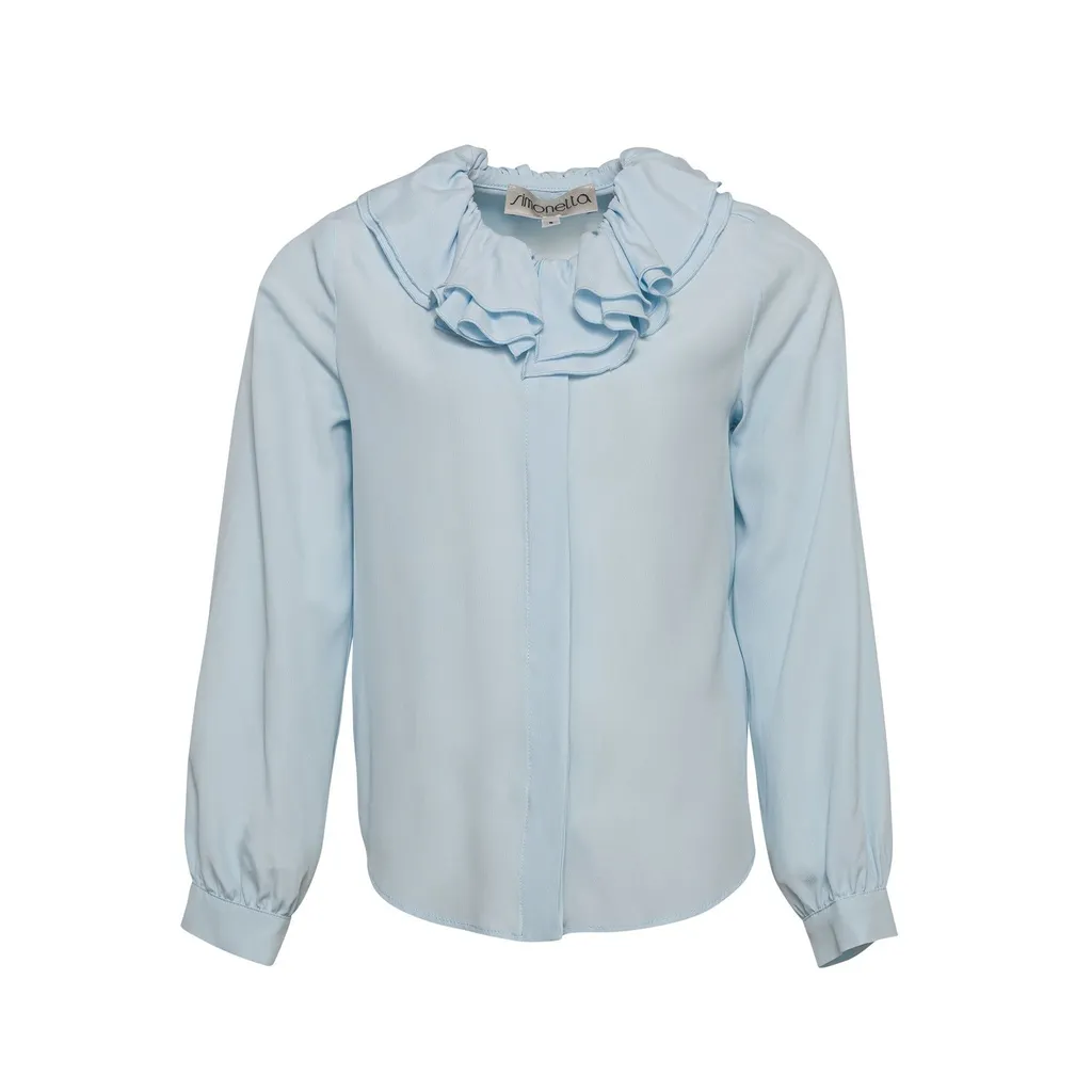 Simonetta Ruffled Detail Straight Hem Blouse