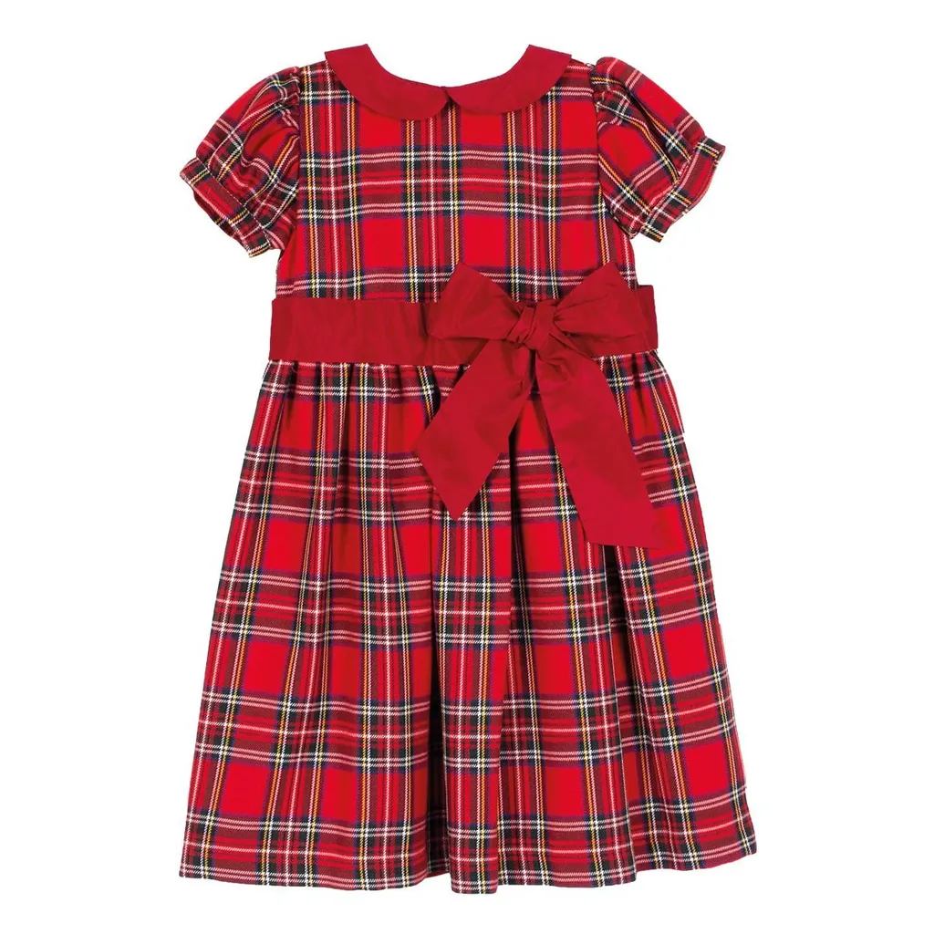 Siola Puff-Sleeved Checked Dress