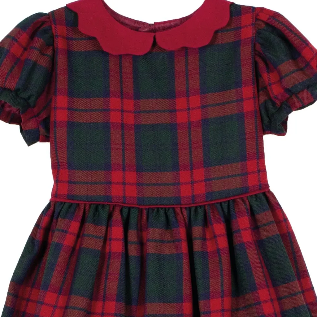 Siola Puff-Sleeved Checked Dress