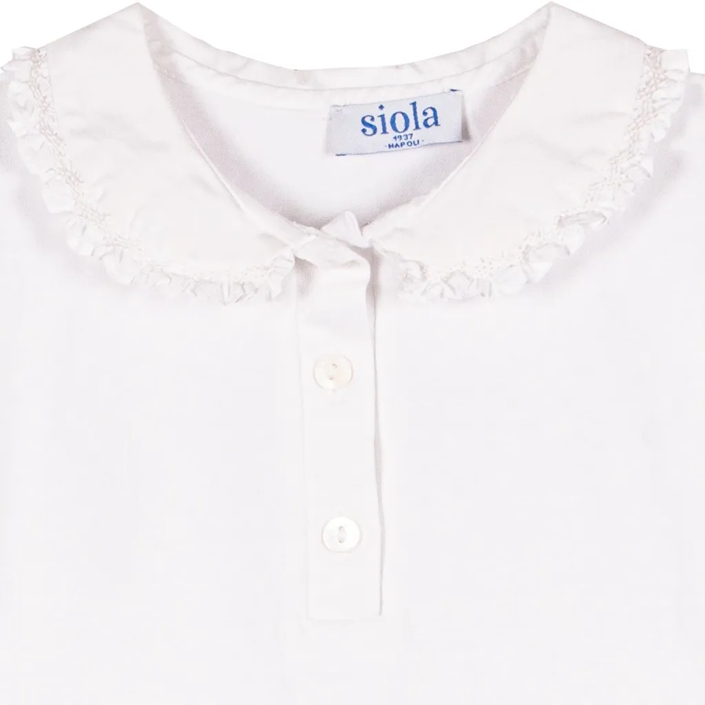 Siola Puff-Sleeved Ruffle-Detailed Polo Shirt