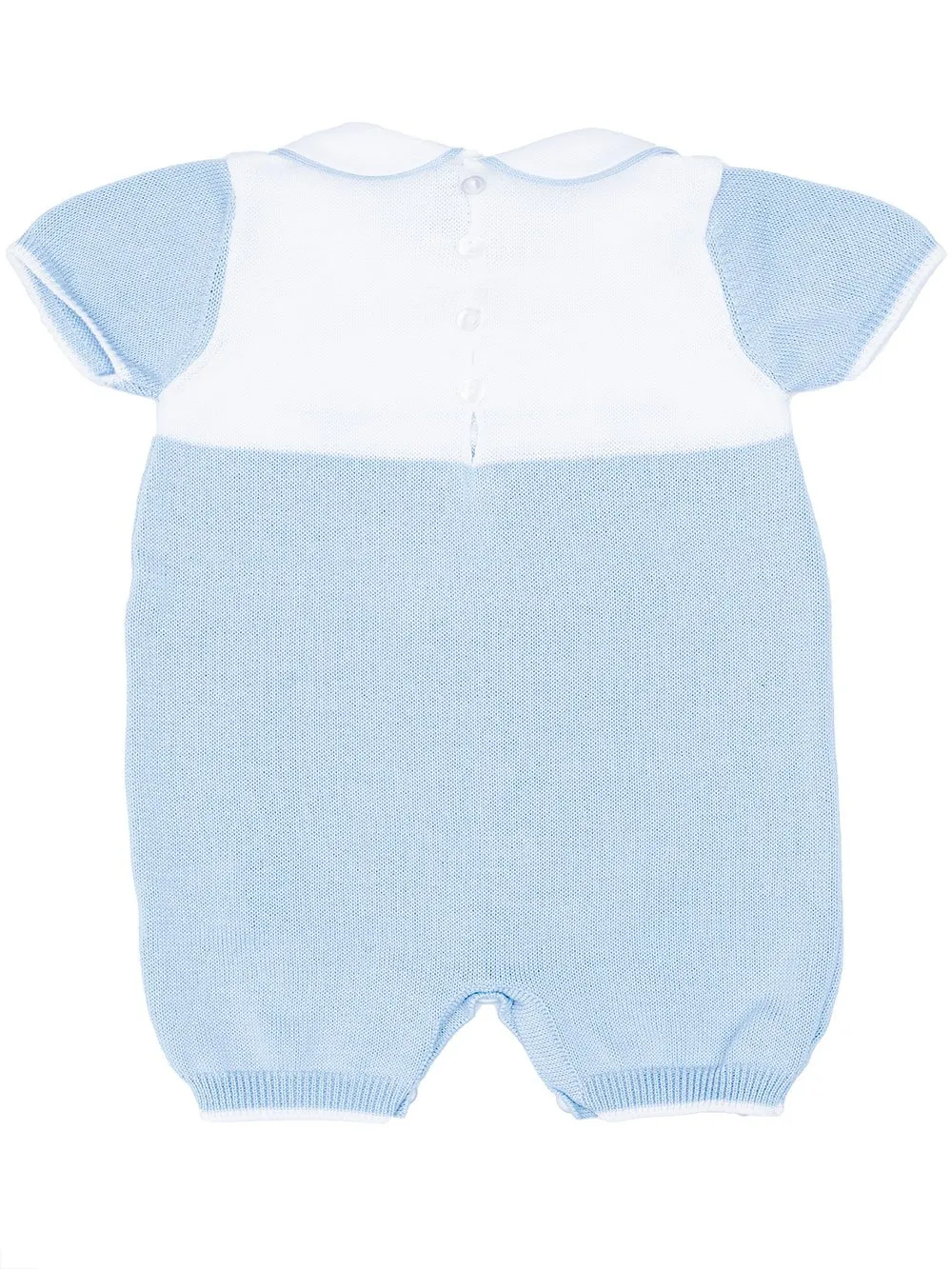 Siola Short-Sleeved Bow-Embroidered Knitted Romper