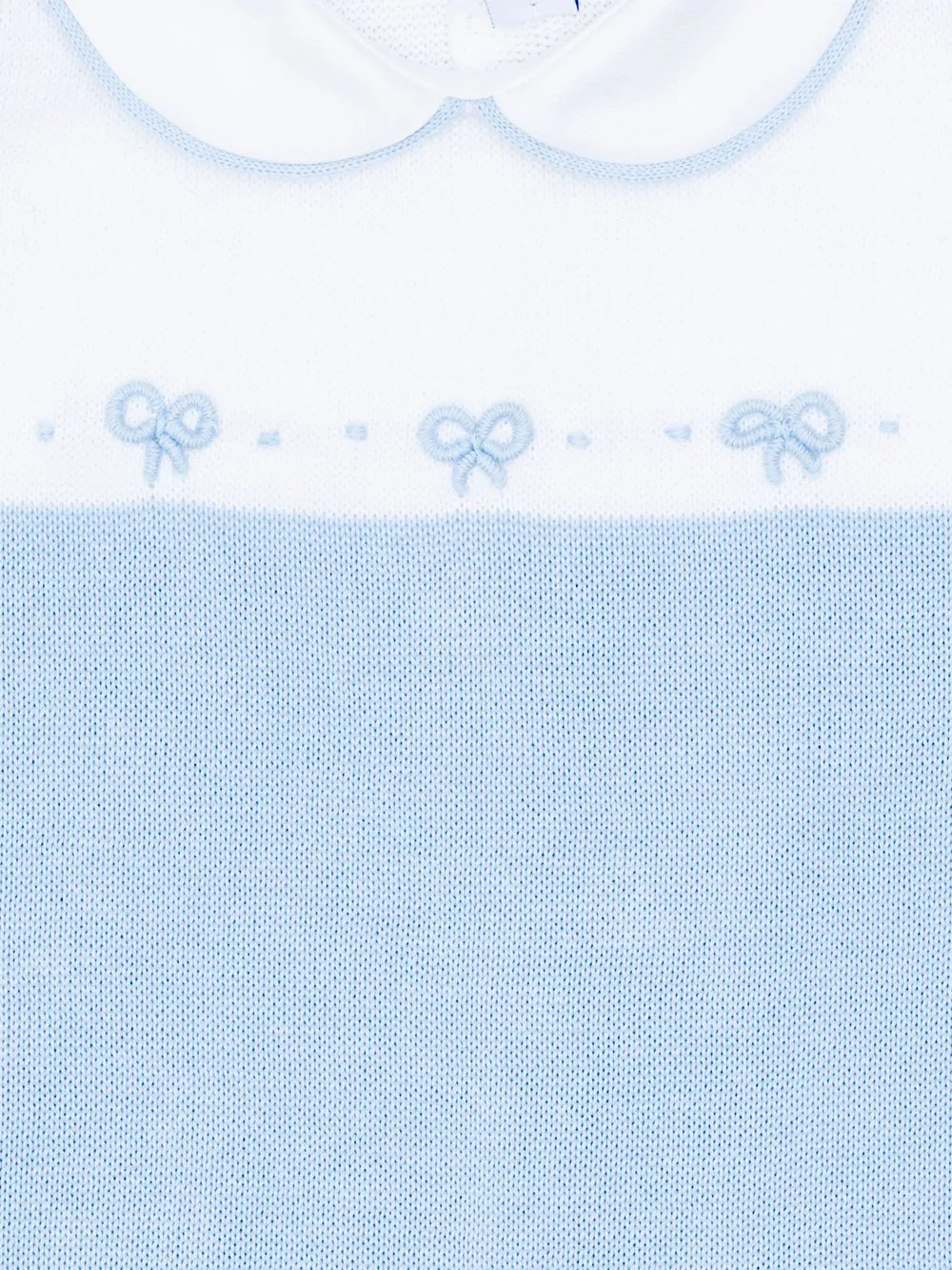 Siola Short-Sleeved Bow-Embroidered Knitted Romper