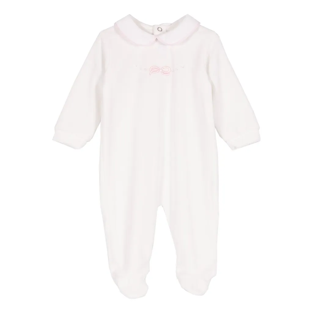 Siola Long-Sleeved Bow-Embroidered Onesie