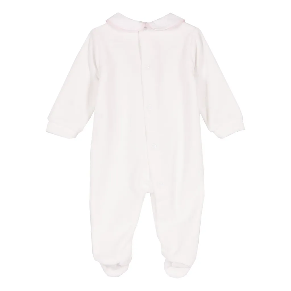 Siola Long-Sleeved Bow-Embroidered Onesie