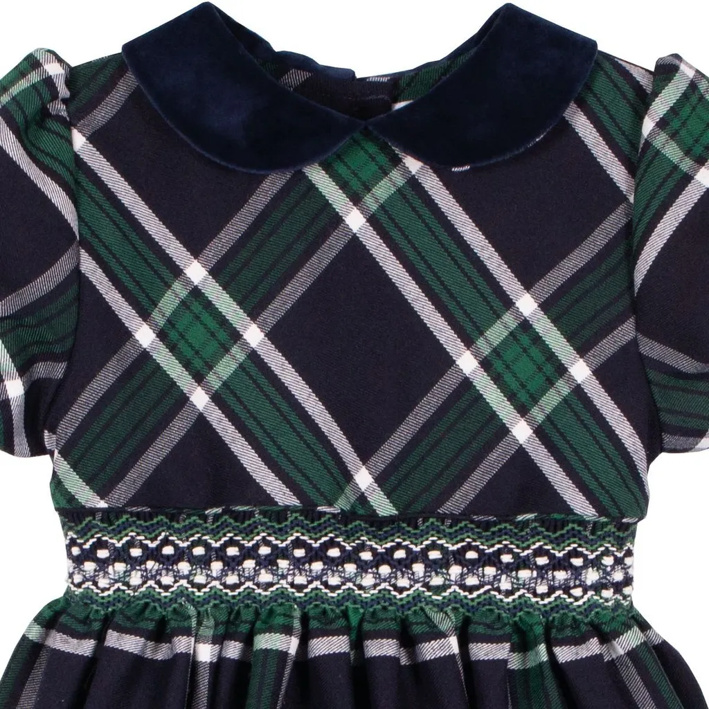 Siola Checked Puff-Sleeved Dress