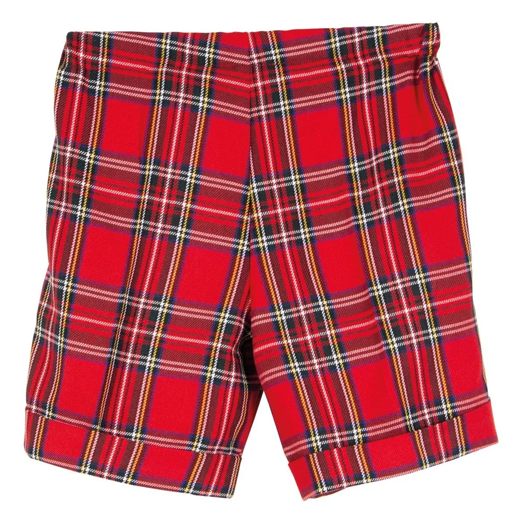 Siola Checked Elasticated Waistband Turn-Up Shorts