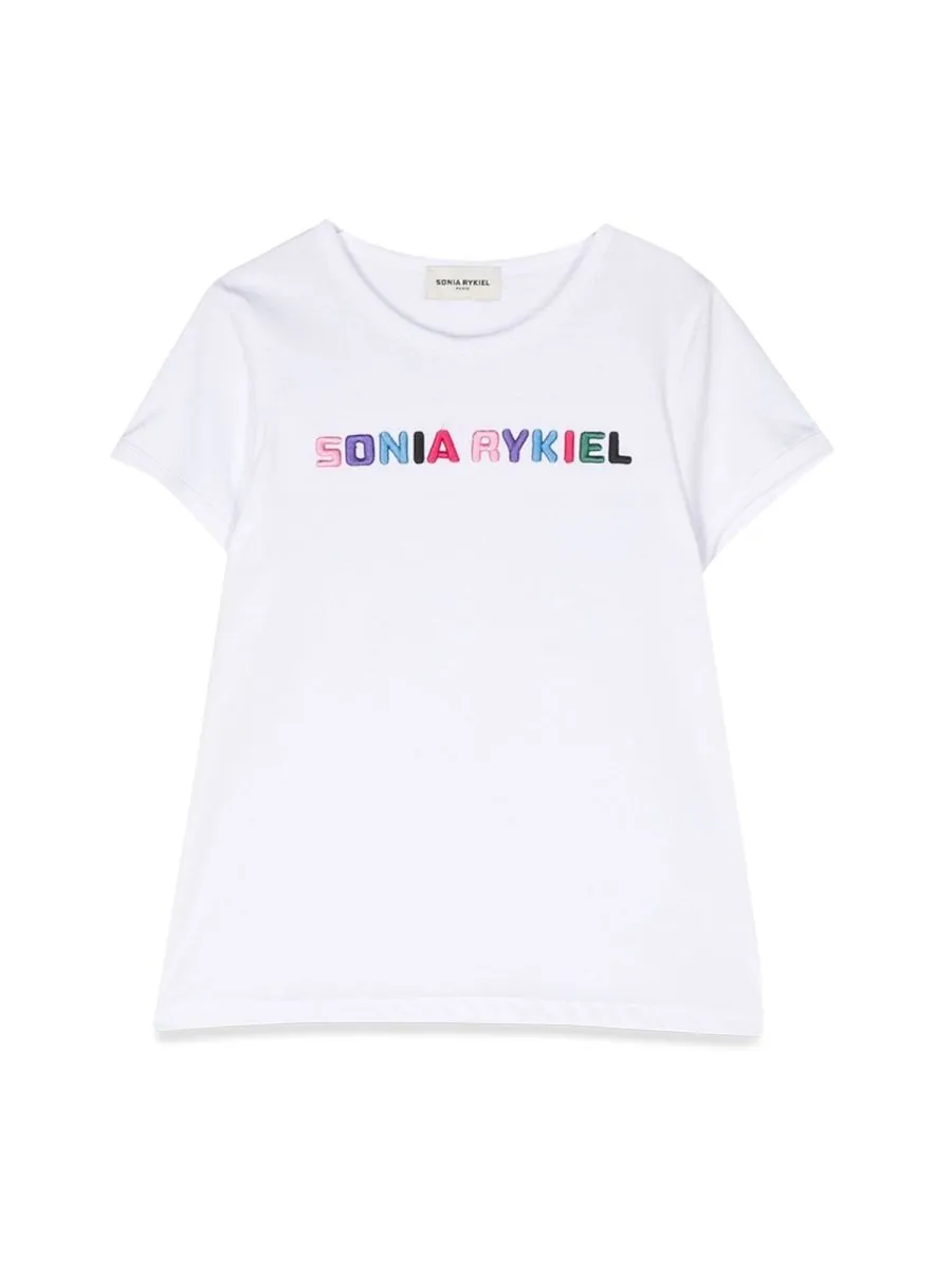 Sonia Rykiel Enfant Logo Tee Contrasting Trim