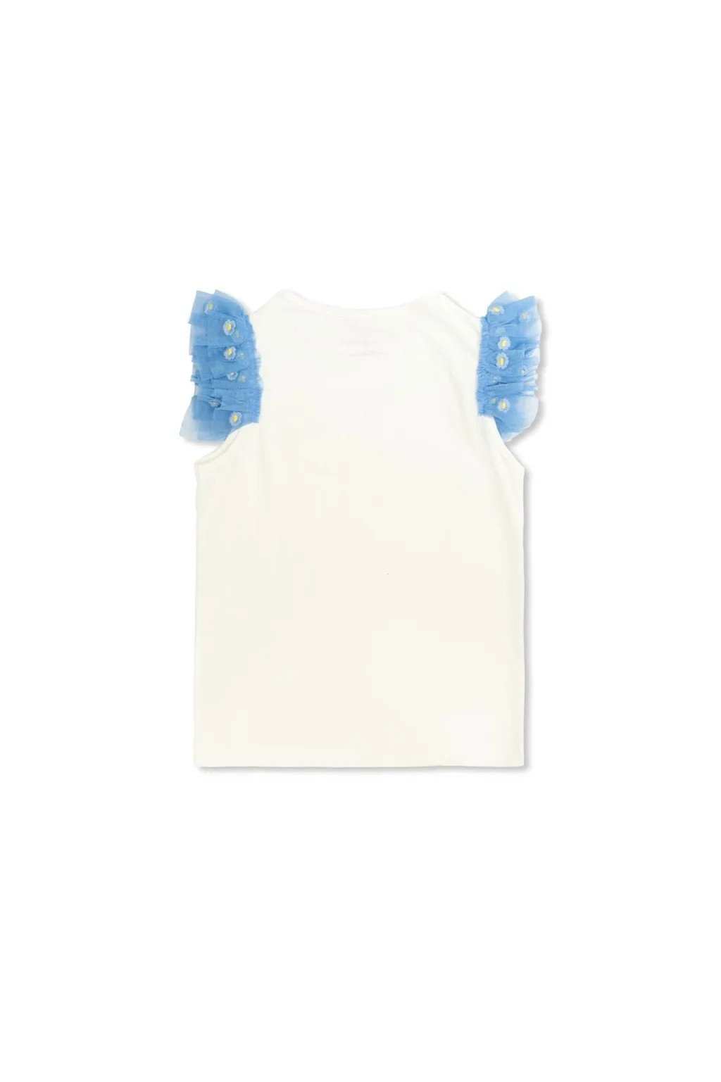 Stella Mccartney Kids Tulle Trimmed Crewneck T-Shirt