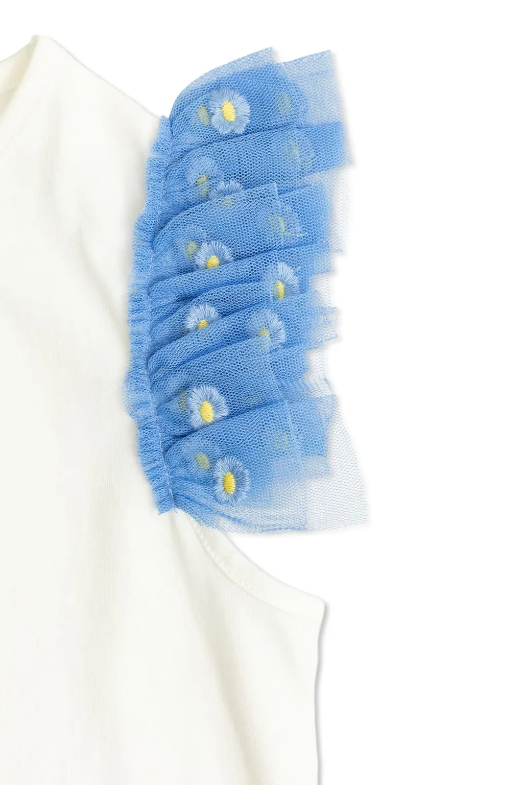 Stella Mccartney Kids Tulle Trimmed Crewneck T-Shirt
