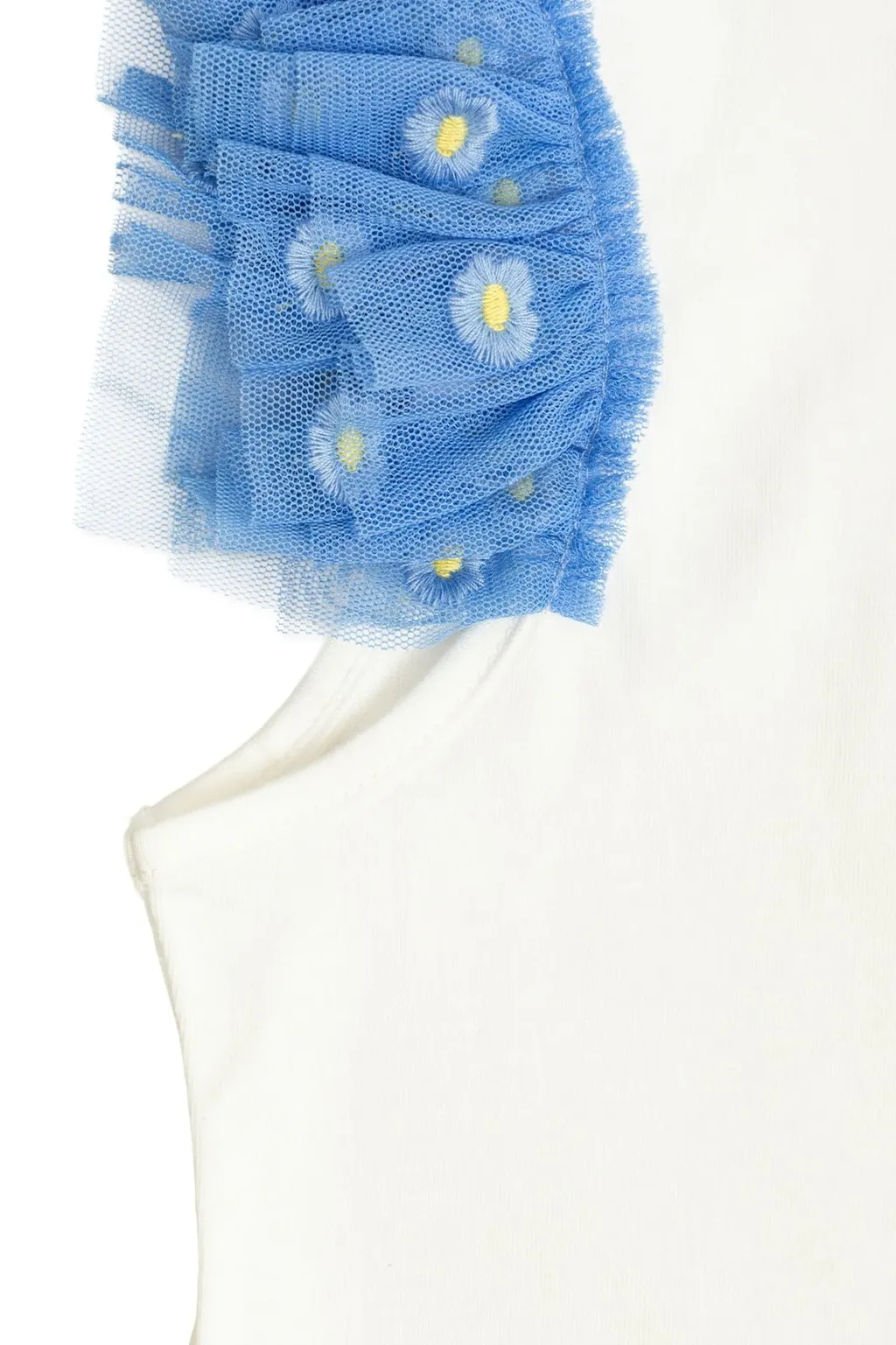 Stella Mccartney Kids Tulle Trimmed Crewneck T-Shirt