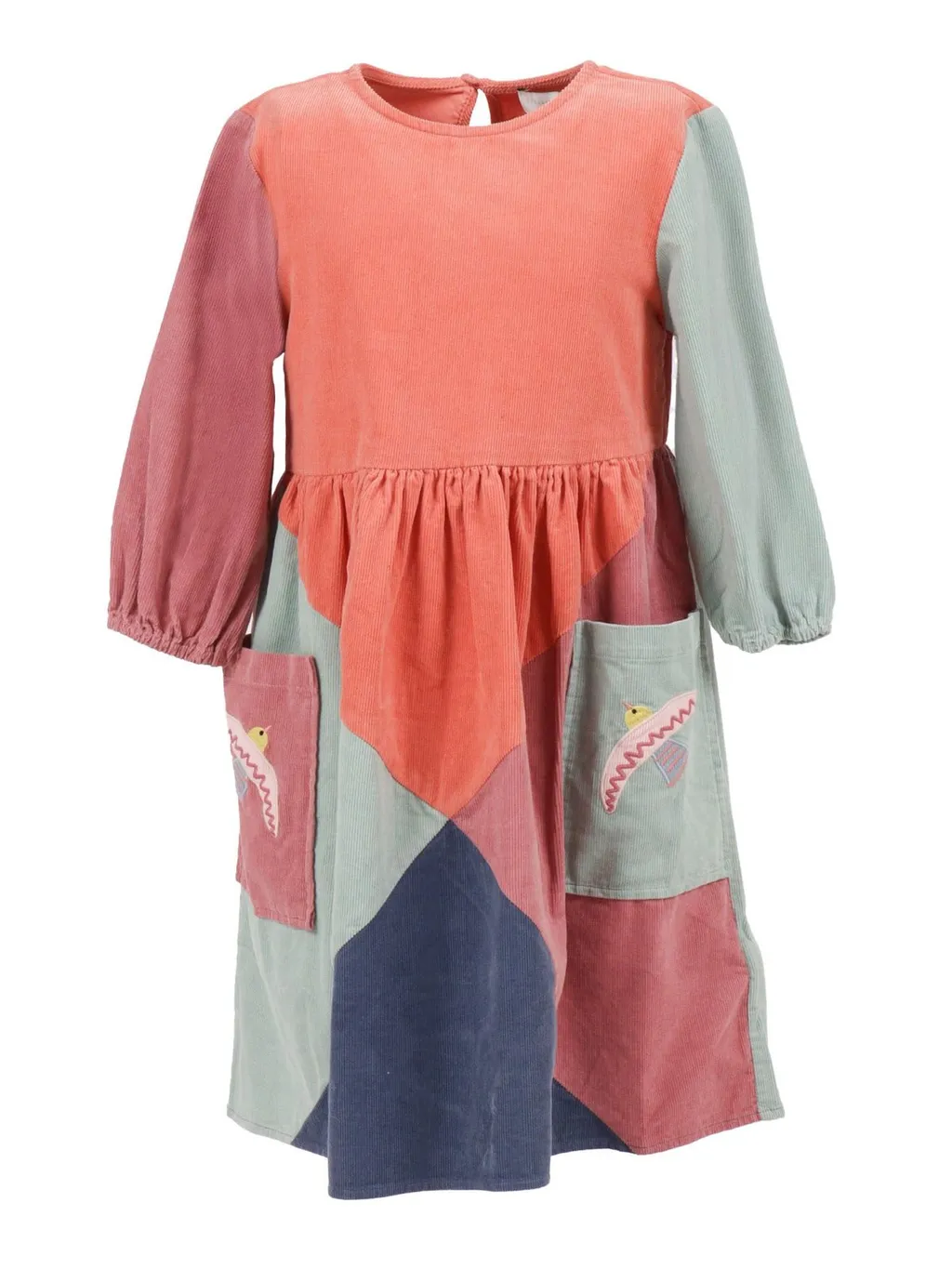 Stella Mccartney Kids Colour-Block Embroidered-Motif Crewneck Dress
