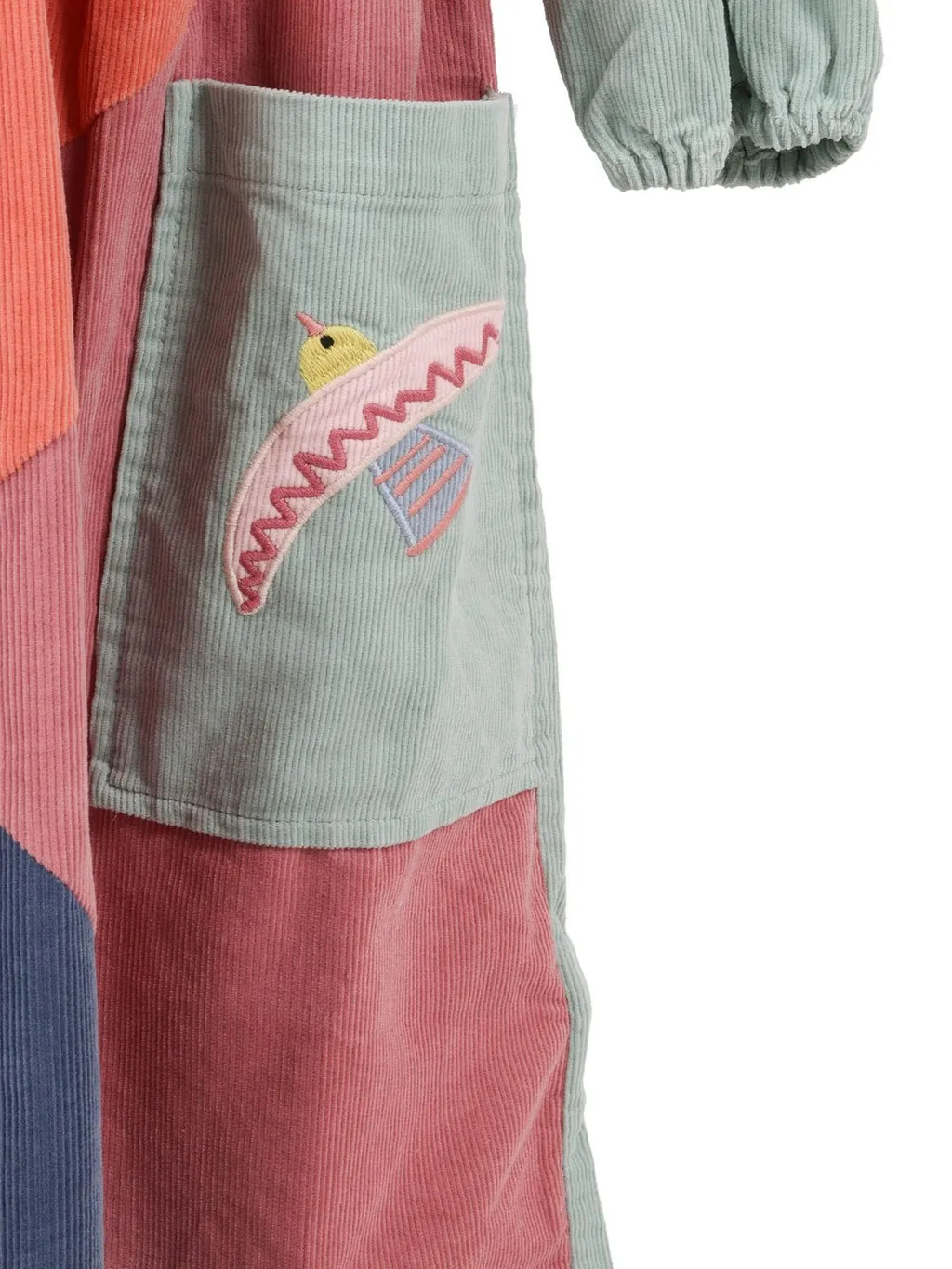 Stella Mccartney Kids Colour-Block Embroidered-Motif Crewneck Dress