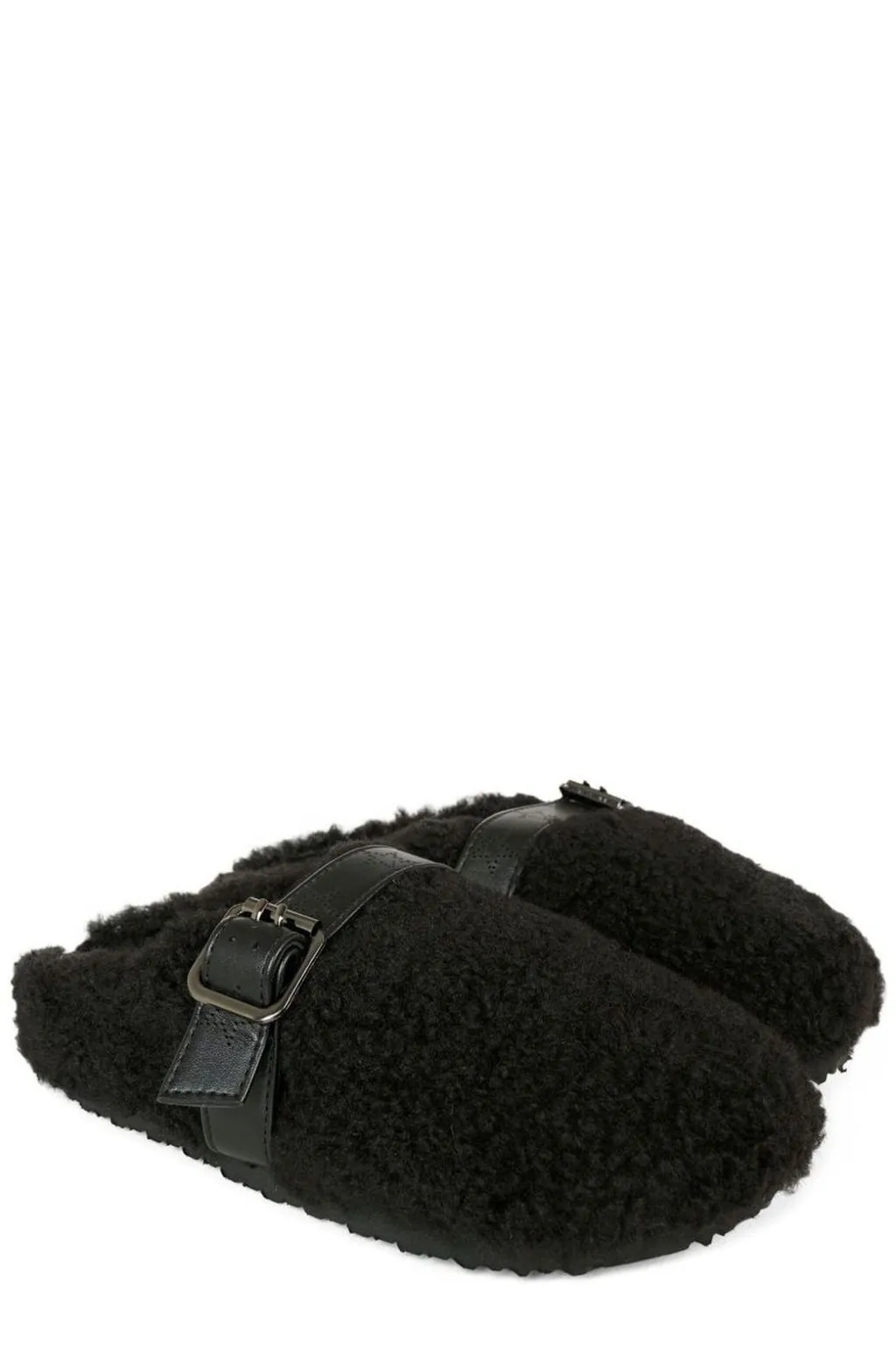 Stella Mccartney Kids Round Toe Buckled Slippers