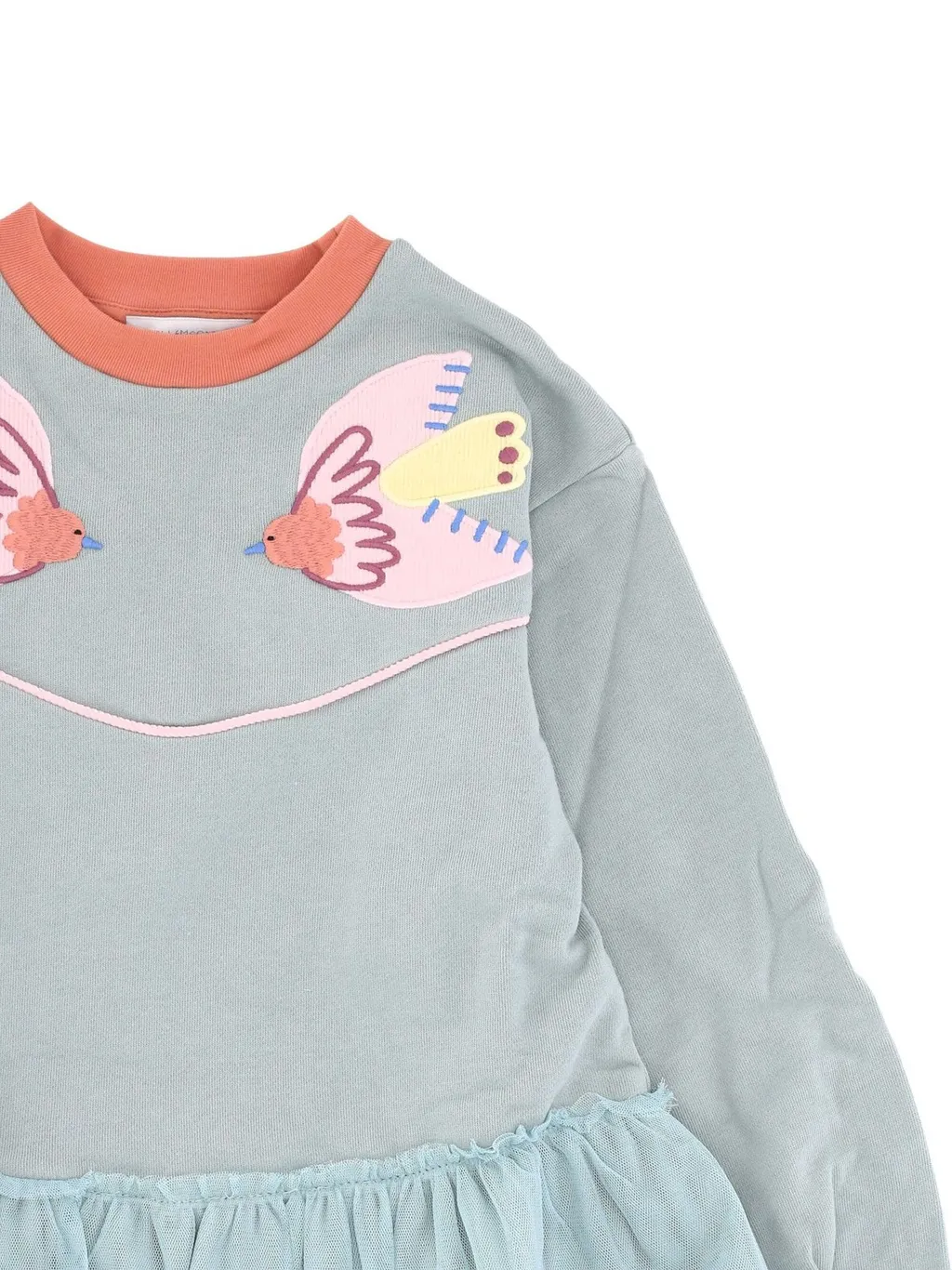 Stella Mccartney Kids Bird Embroidered Tulle Dress