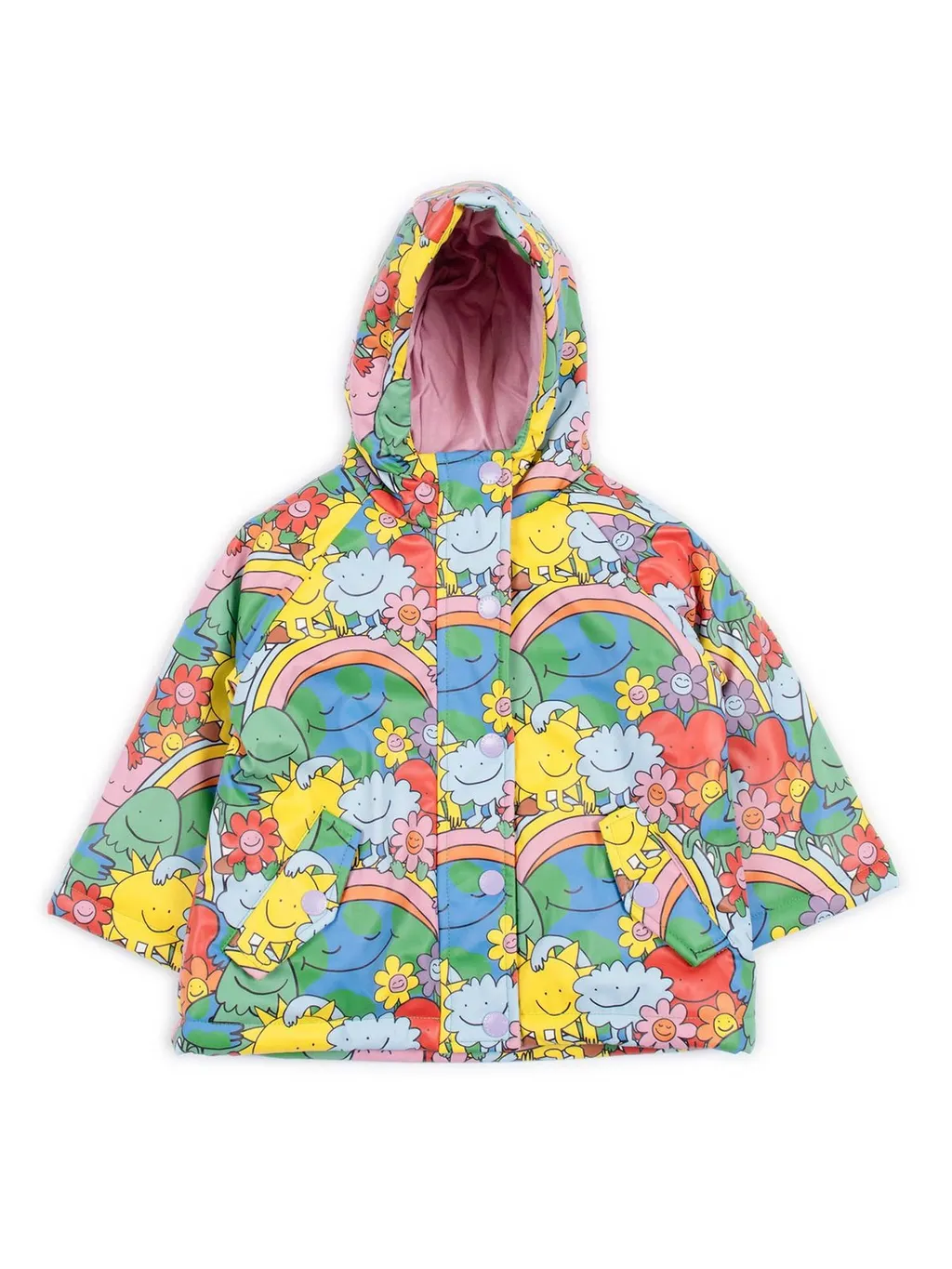 Stella Mccartney Kids Rainbow-Pattern Printed Hooded Raincoat