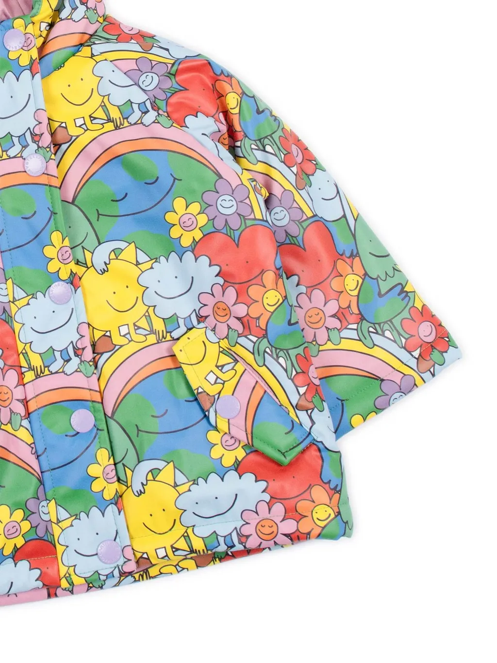 Stella Mccartney Kids Rainbow-Pattern Printed Hooded Raincoat