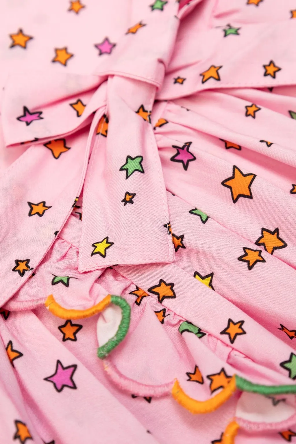 Stella Mccartney Kids Star Printed Bow-Tied Ruffled Dress