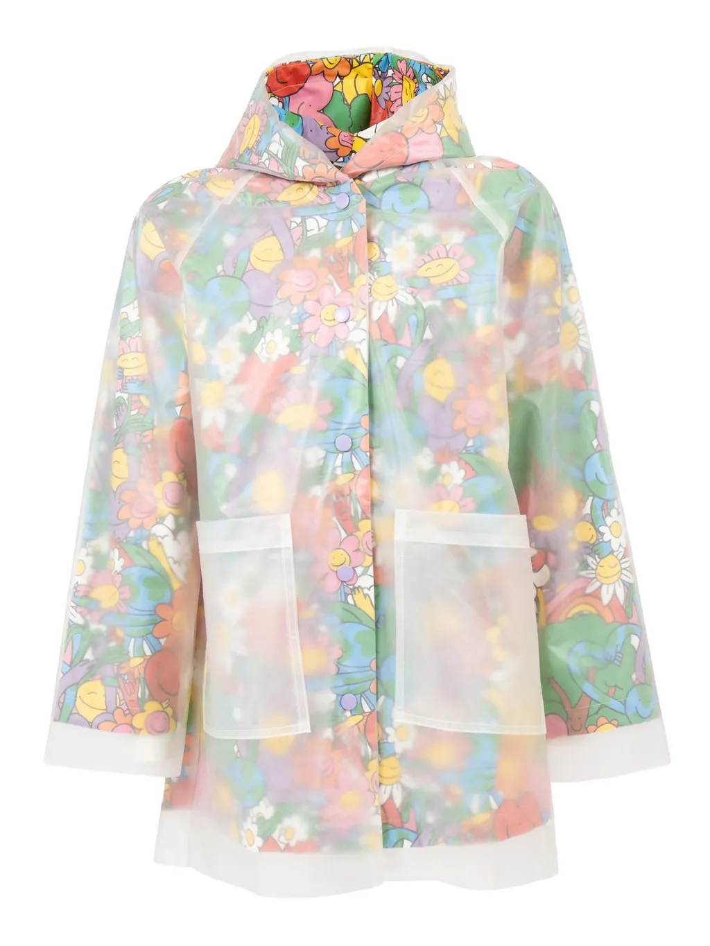 Stella Mccartney Kids Floral-Print Hooded Raincoat