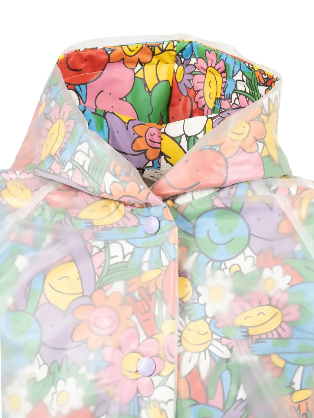 Stella Mccartney Kids Floral-Print Hooded Raincoat