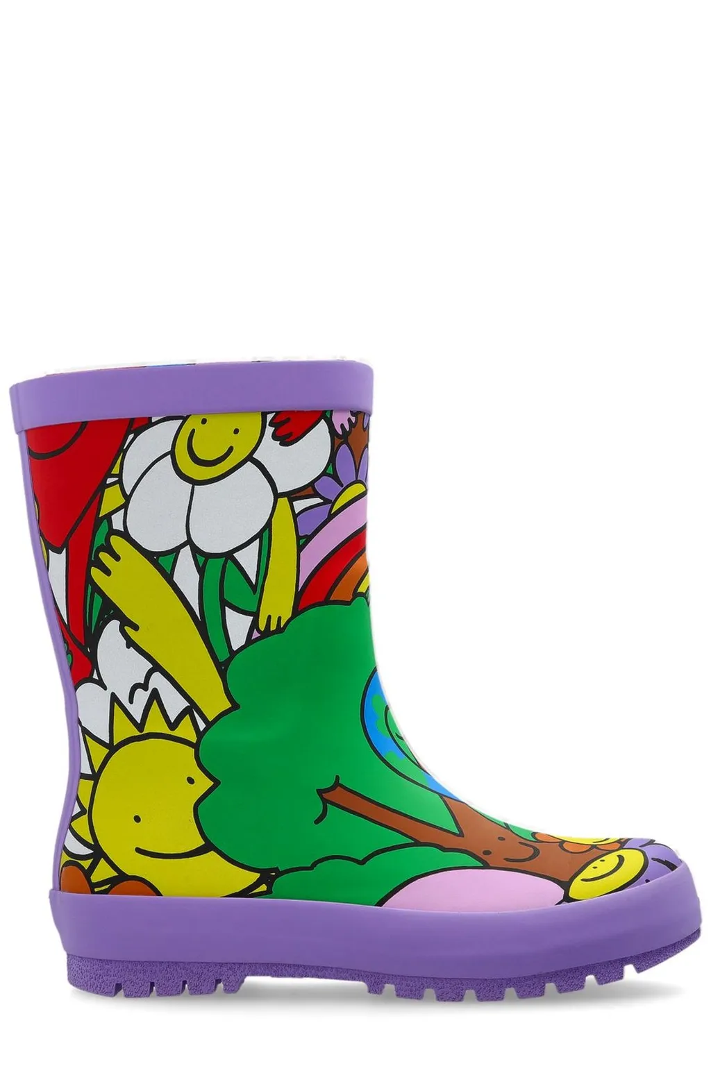 Stella Mccartney Kids Happy-Printed Slip-On Rain Boots