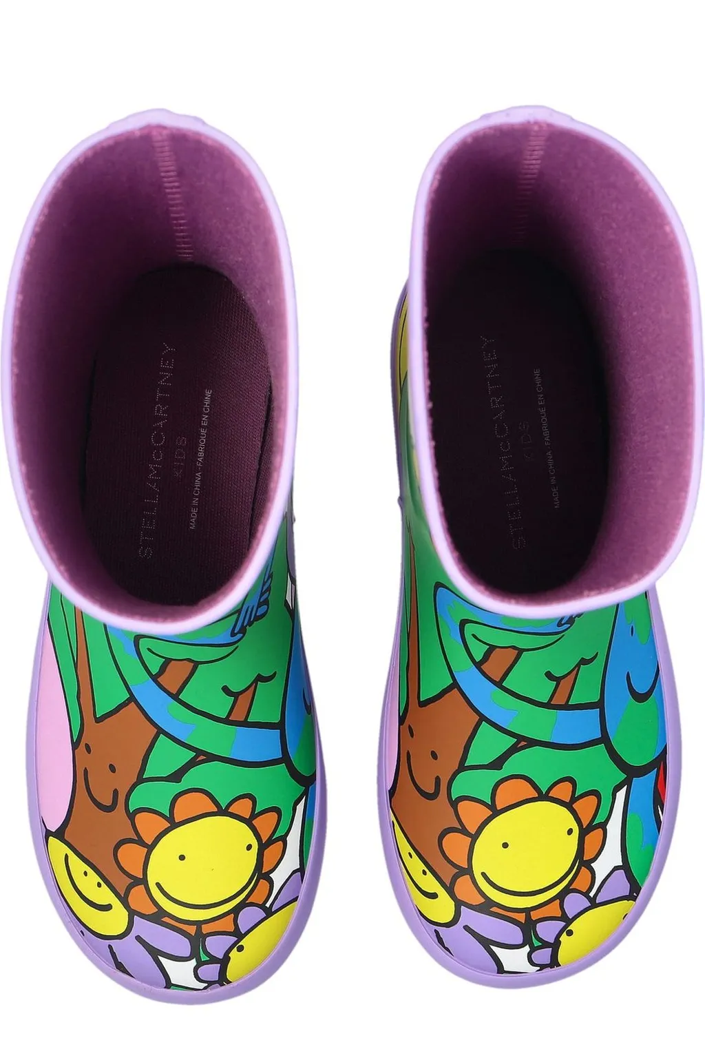 Stella Mccartney Kids Happy-Printed Slip-On Rain Boots