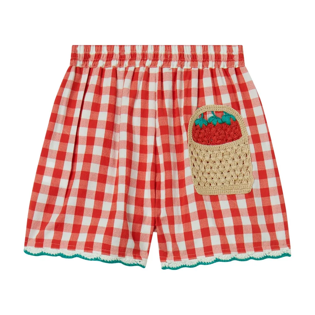Stella Mccartney Kids Elasticated Waistband Check-Pattern Shorts