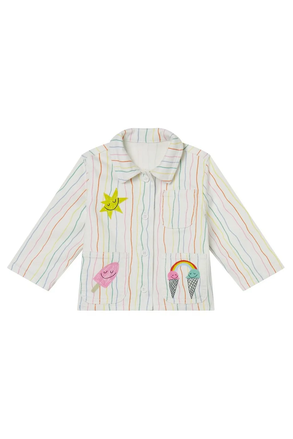 Stella Mccartney Kids Striped Button-Up Jacket