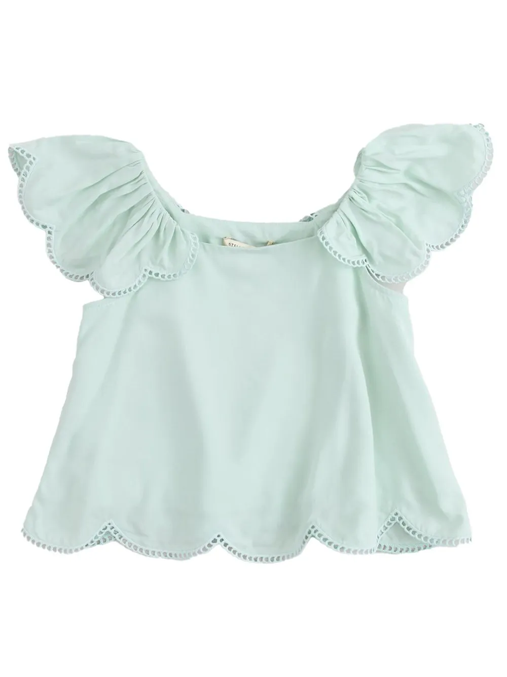Stella Mccartney Kids Flutter-Sleeved Scalloped Hem Blouse