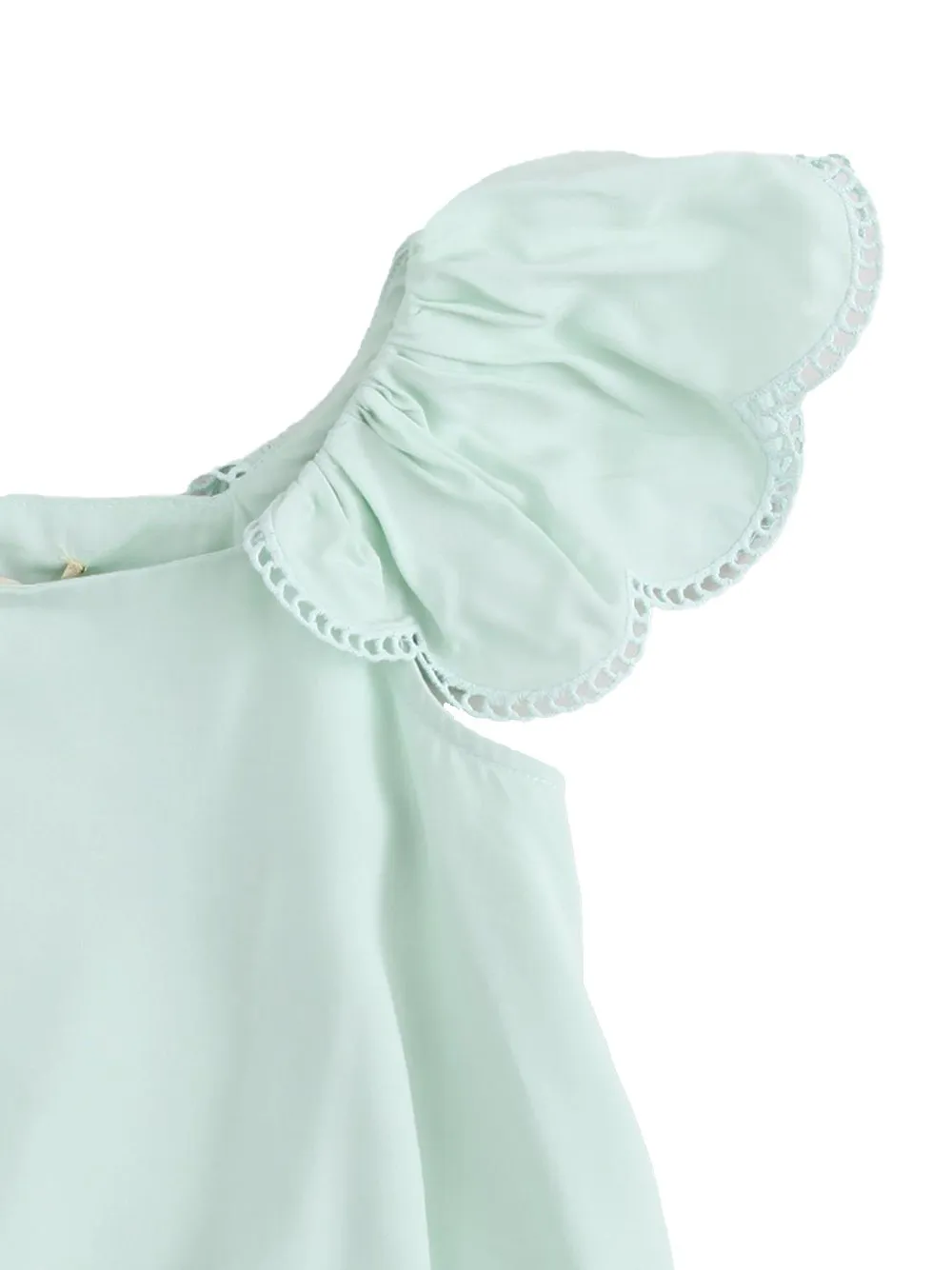 Stella Mccartney Kids Flutter-Sleeved Scalloped Hem Blouse