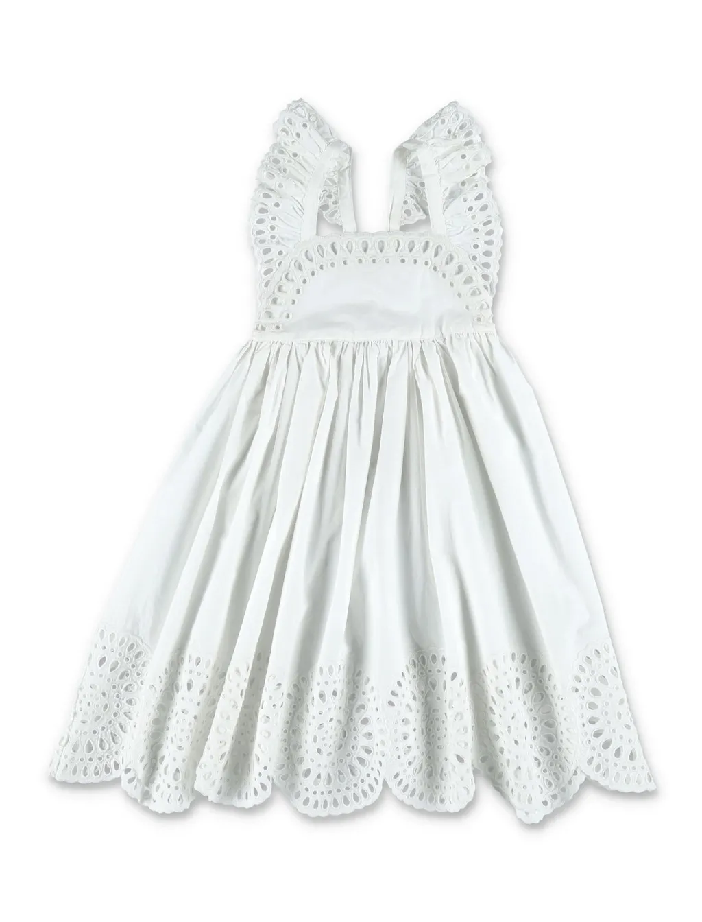 Stella Mccartney Kids Broderie-Anglaise Pleat Detailed Dress