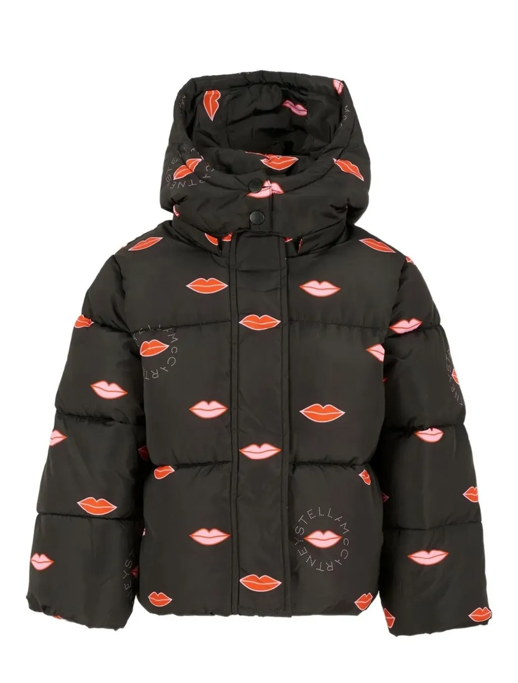 Stella Mccartney Kids Lips Printed Hooded Puffer Jacket