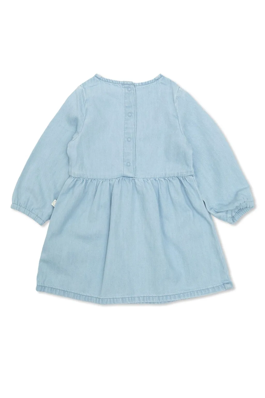 Stella Mccartney Kids Floral Printed Crewneck Denim Dress