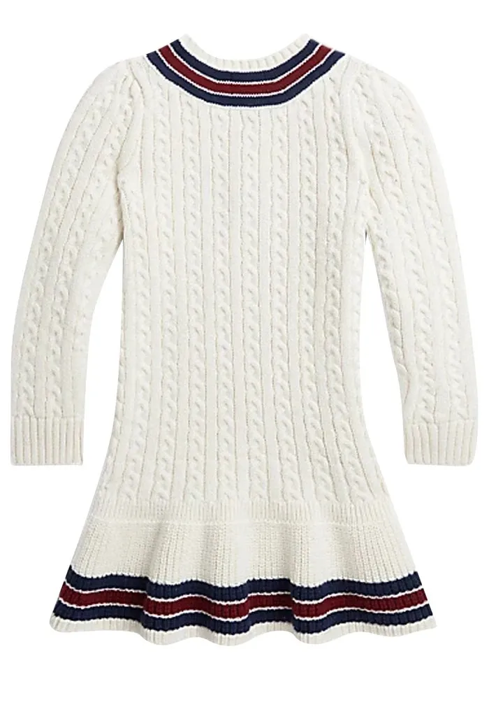 Ralph Lauren Kids V-Neck Stripe Detailed Dress
