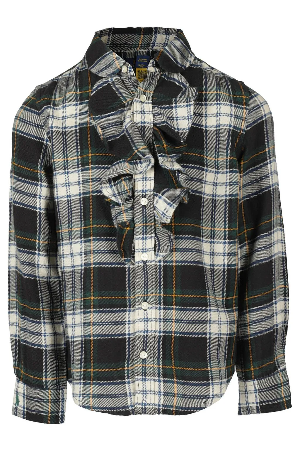 Ralph Lauren Kids Check Printed Ruffled Shirt