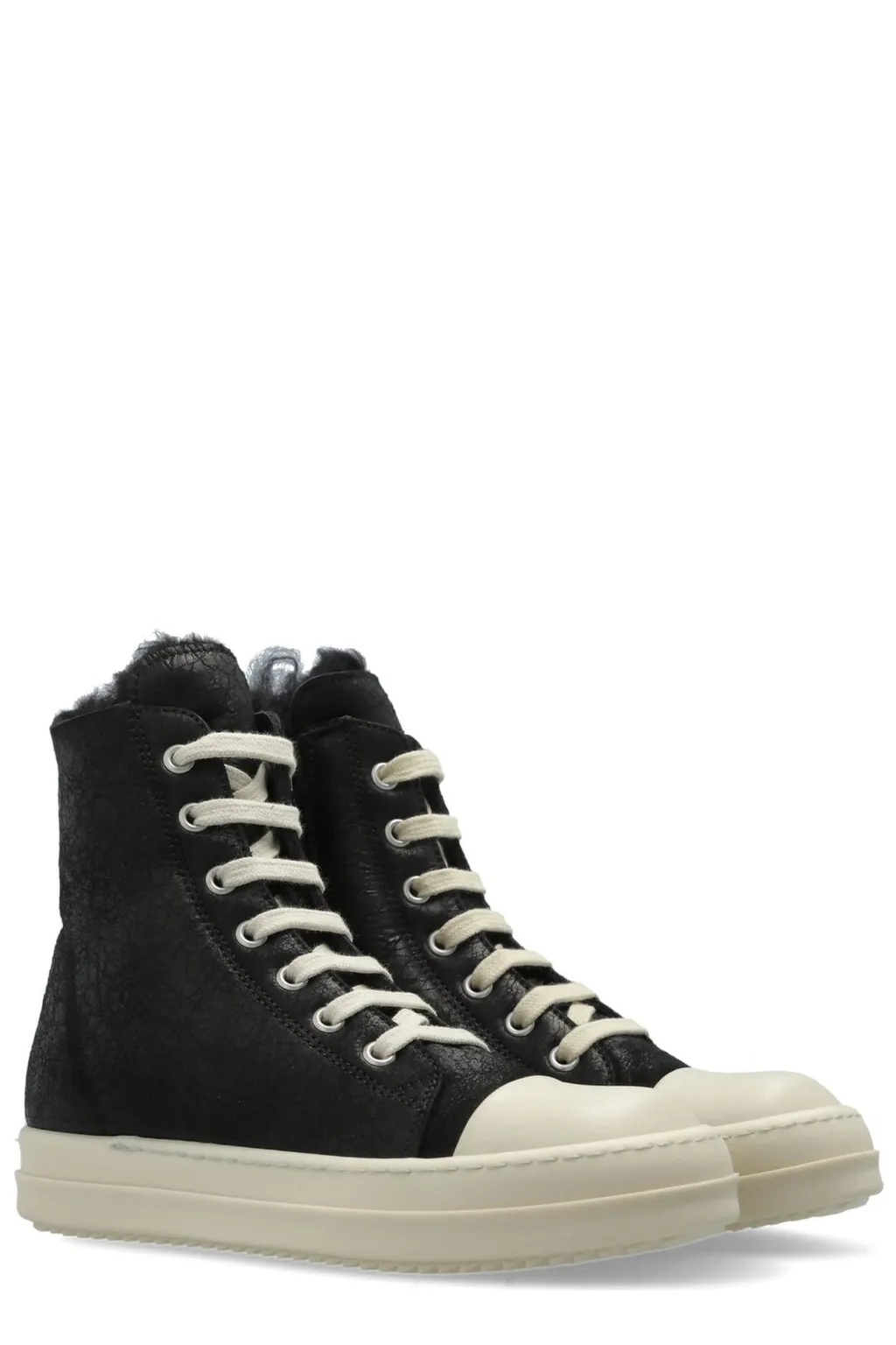 Rick Owens Kids Above-Ankle Shearling Sneakers