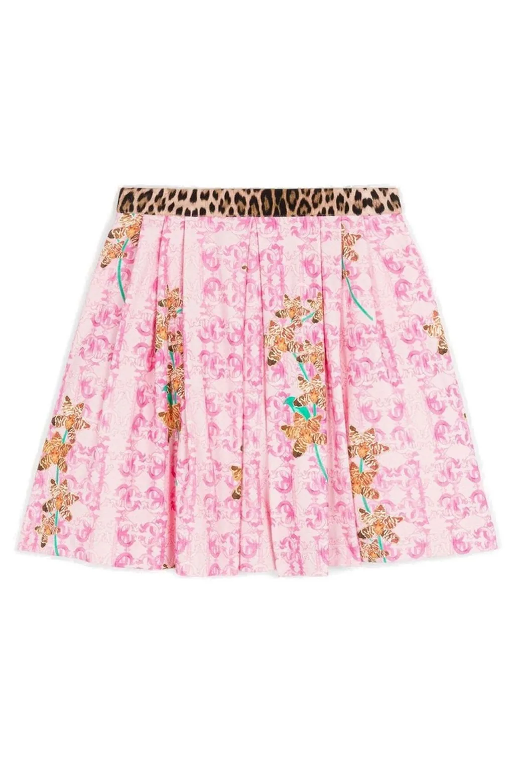 Roberto Cavalli Floral Print Contrast Skirt